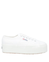 Superga 40mm Carodaur Platform Leather Sneakers In Ivory