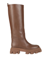 Gia Couture Knee Boots In Brown