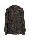 Blanc Noir Camo-print Hooded Anorak Jacket In Olive Camo