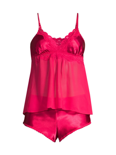 In Bloom Women's 2-piece Satin Camisole & Shorts Set In Bright Red