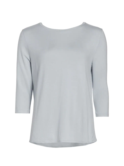 Majestic Soft Touch Three-quarter-sleeve T-shirt In Celeste