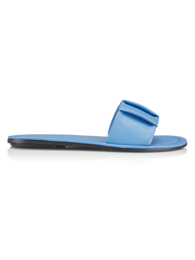 Saks Fifth Avenue Ruched Slide Slides In Denim Blue