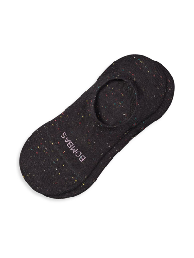 Bombas Donegal Speckled Cotton-blend No-show Socks In Black
