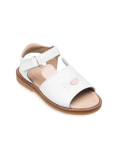 Elephantito Girls' Bunny Sandal - Toddler, Little Kid In White