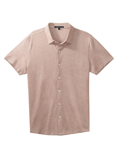 Robert Barakett Whitner Knit Short-sleeve Shirt In Burnt Orange