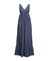 Manila Grace Long Dresses In Slate Blue