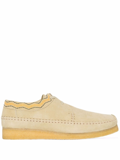 Clarks Originals Neutral Weaver Suede Shoes In Beige