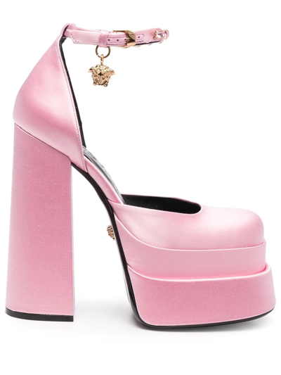 Versace Medusa Aevitas Platform Pumps In Pink