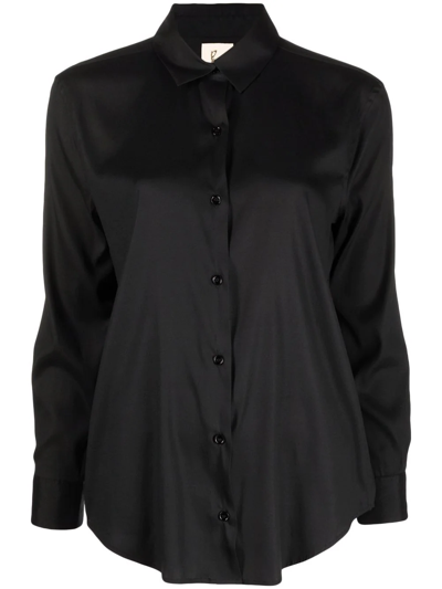 Paula Long-sleeve Silk Shirt In Black
