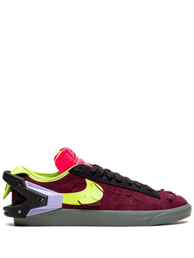Nike Acronym Blazer Felt-trimmed Suede And Tpu Trainers In Red