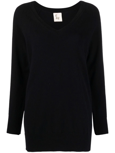 Paula V-neck Cashmere Jumper In Black