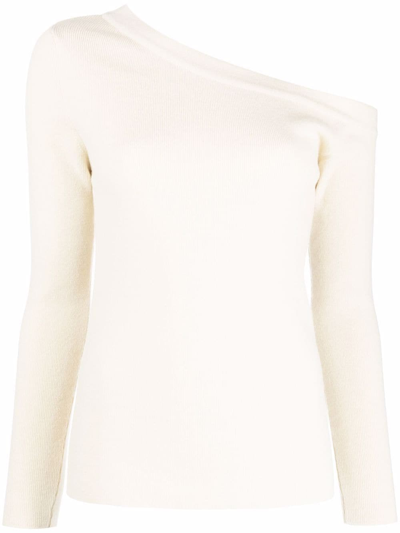 Paula One-shoulder Cashmere Jumper In Neutrals