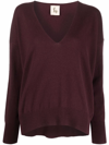 Paula V-neck Cashmere Jumper In Red