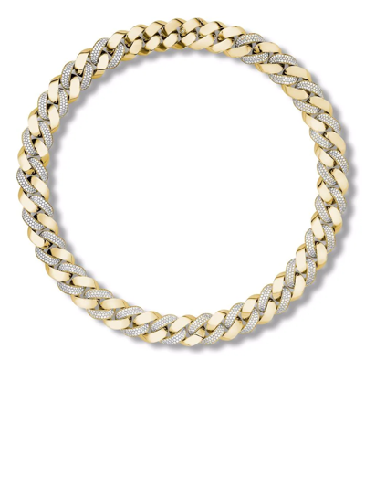Pragnell 18kt Yellow Gold Cuba Small Chain Diamond Necklace