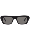 Versace Logo-plaque Square-frame Sunglasses In Grey