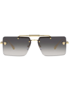 Versace 60mm Gradient Rectangular Sunglasses In Gray