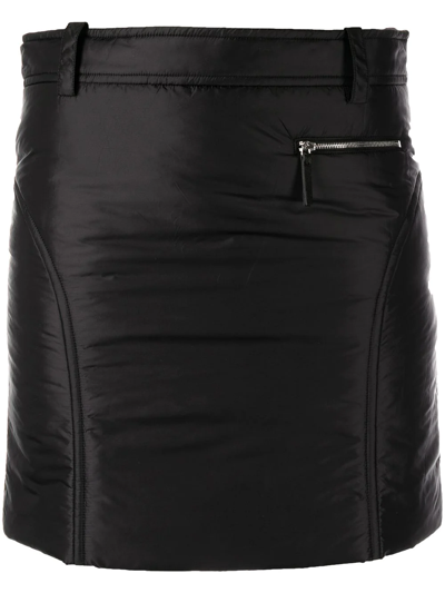 Khaite Mitsi Nylon High-rise Miniskirt In Nero