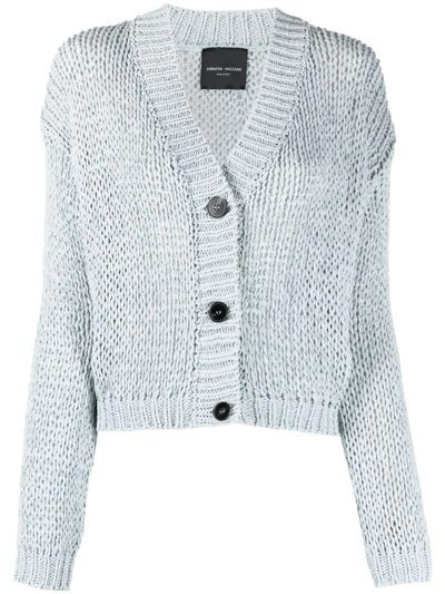 Roberto Collina Chunky Open-knit Cardigan In Blue