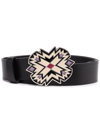 Isabel Marant Isablel Marant Womans Black Leather Belt With Decorated Buckle In Schwarz