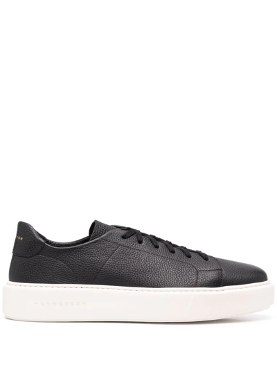 Henderson Baracco Pebbled Low-top Trainers In Black