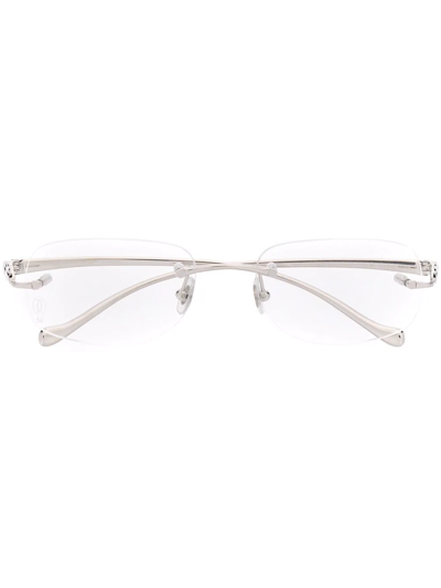Cartier Oval-frame Glasses In Silver