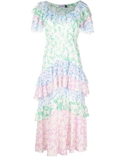 Rixo London Benita Tiered Floral-print Fil Coupé Cotton-voile Maxi Dress In Multicoloured Floral Print