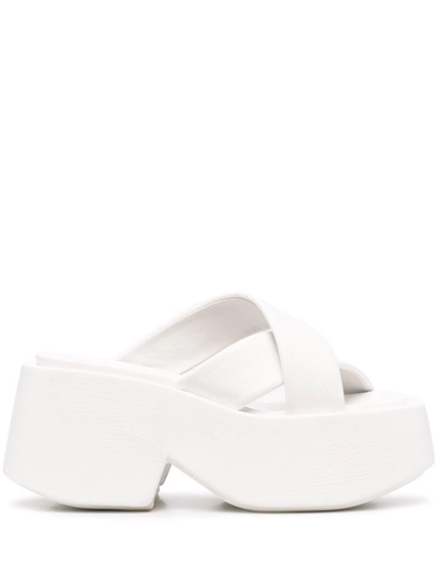 Marsèll Crossover-strap Platform Sandals In Weiss