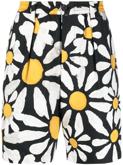 MARNI FLORAL-PRINT COTTON BERMUDA SHORTS