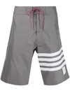 Thom Browne Grey 4-bar Swim Shorts In Grau