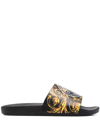VERSACE JEANS COUTURE GRAPHIC-PRINT SLIP-ON SLIDES