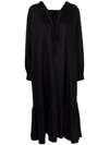 COMME DES GARÇONS LACE-UP FLARED HEM DRESS