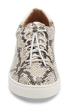 Linea Paolo Kirby Sneaker In Dark Brown Snake Print Leather