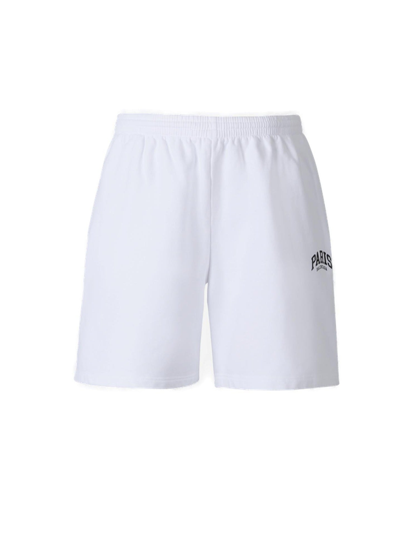 Balenciaga Flared Cotton Track Shorts In White