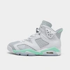 Nike Women's Air Jordan Retro 6 Basketball Shoes In White/pure Platinum/mint Foam