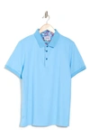Duchamp Contrast Trim Knit Polo Shirt In Blue