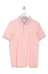 Duchamp Contrast Trim Knit Polo Shirt In Pink