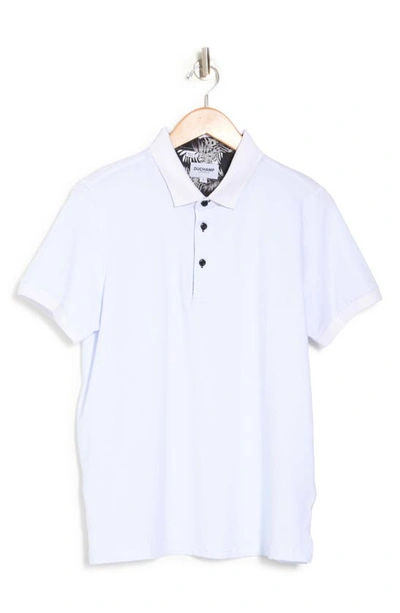 Duchamp Contrast Trim Knit Polo Shirt In White
