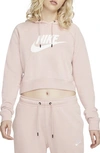 Nike Women's Sportswear Essential Cropped Hoodie In Pink Oxford