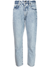 Frame Le Original Ripped High Waist Crop Jeans In Rich Lake