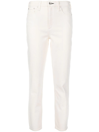 Rag & Bone Icons Nina High Waist Ankle Cigarette Jeans In White