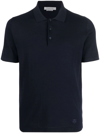 Corneliani Fine-ribbed Cotton Polo Shirt In Blau