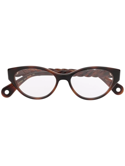 Lanvin Tortoiseshell Cat-eye Glasses In Brown