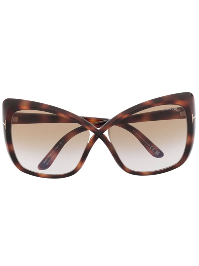Tom Ford Jasmin Injection Plastic Butterfly Sunglasses In Blonde Havana