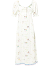 Rixo London Montenegro Graphic-print Crepe Midi Dress In White