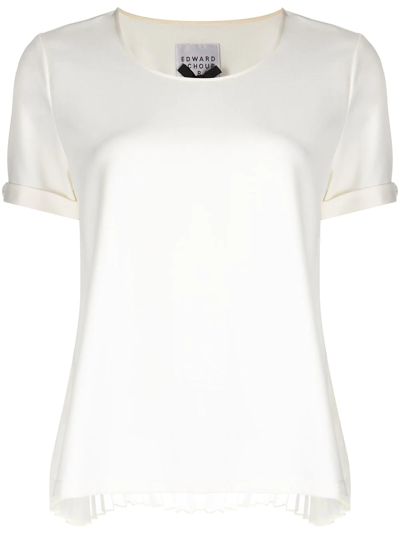 Edward Achour Paris Scoop Neck T-shirt In Weiss