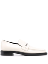 MARTINE ROSE SQUARE-TOE LEATHER LOAFERS