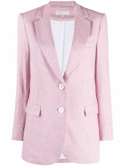 Michael Michael Kors Buttoned Single-breasted Coat In Pink
