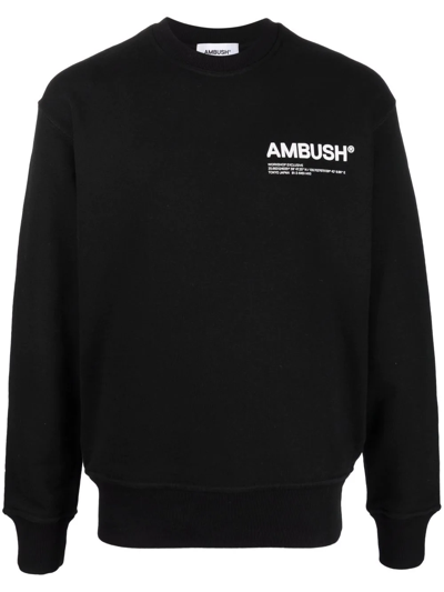 Ambush Logo-print Drop-shoulder Sweatshirt In Black