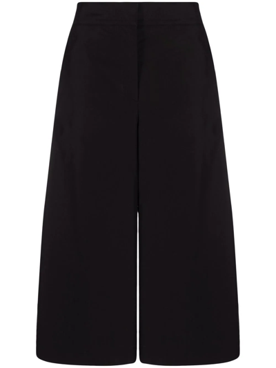 Msgm High-waist Cropped Trousers In Black