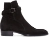 Saint Laurent Black Suede Wyatt Jodhpur Boots